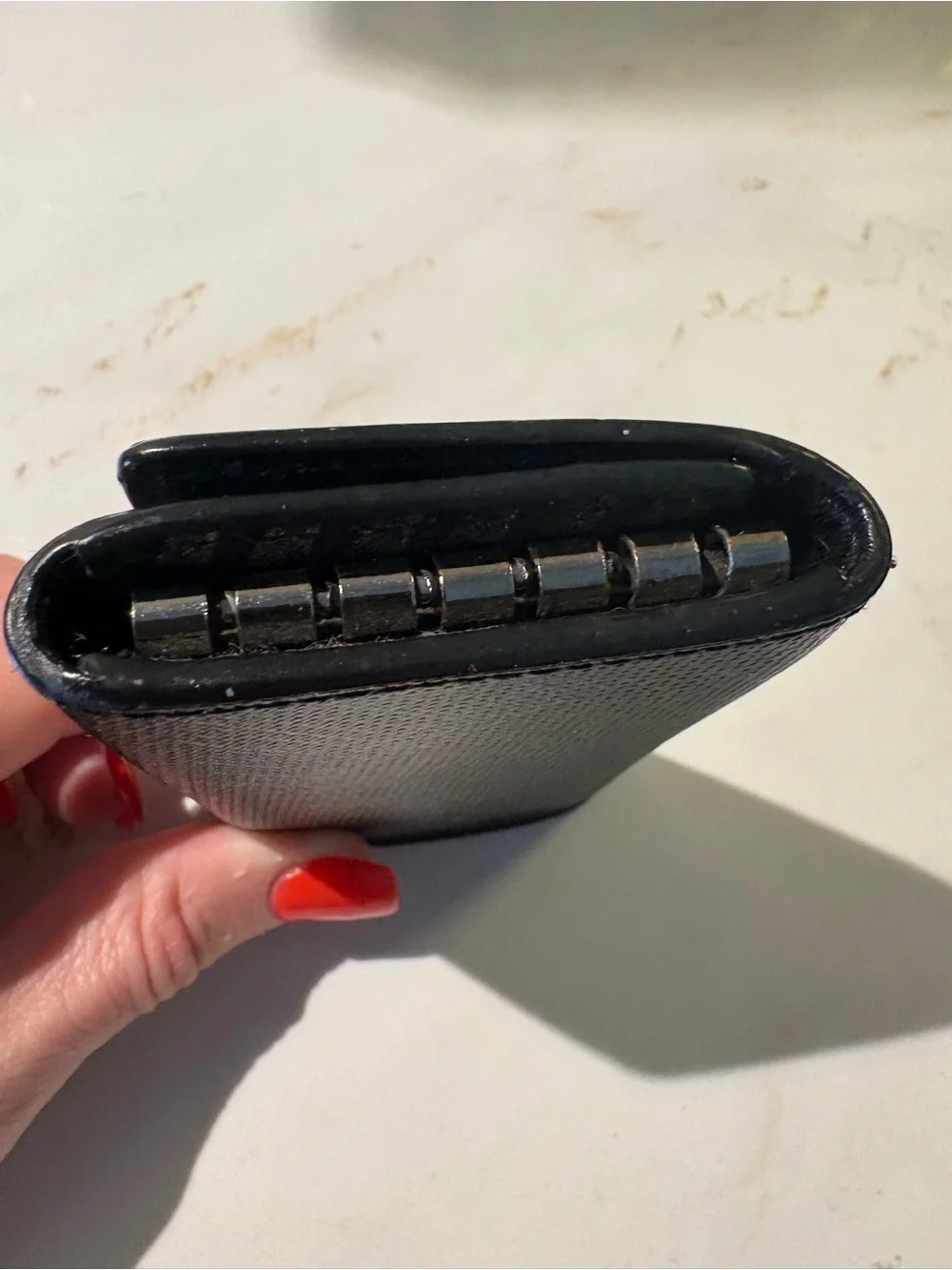 Authentic Burberry Nova Check 6 Hook Key Case Black Leather Key Holder Wallet